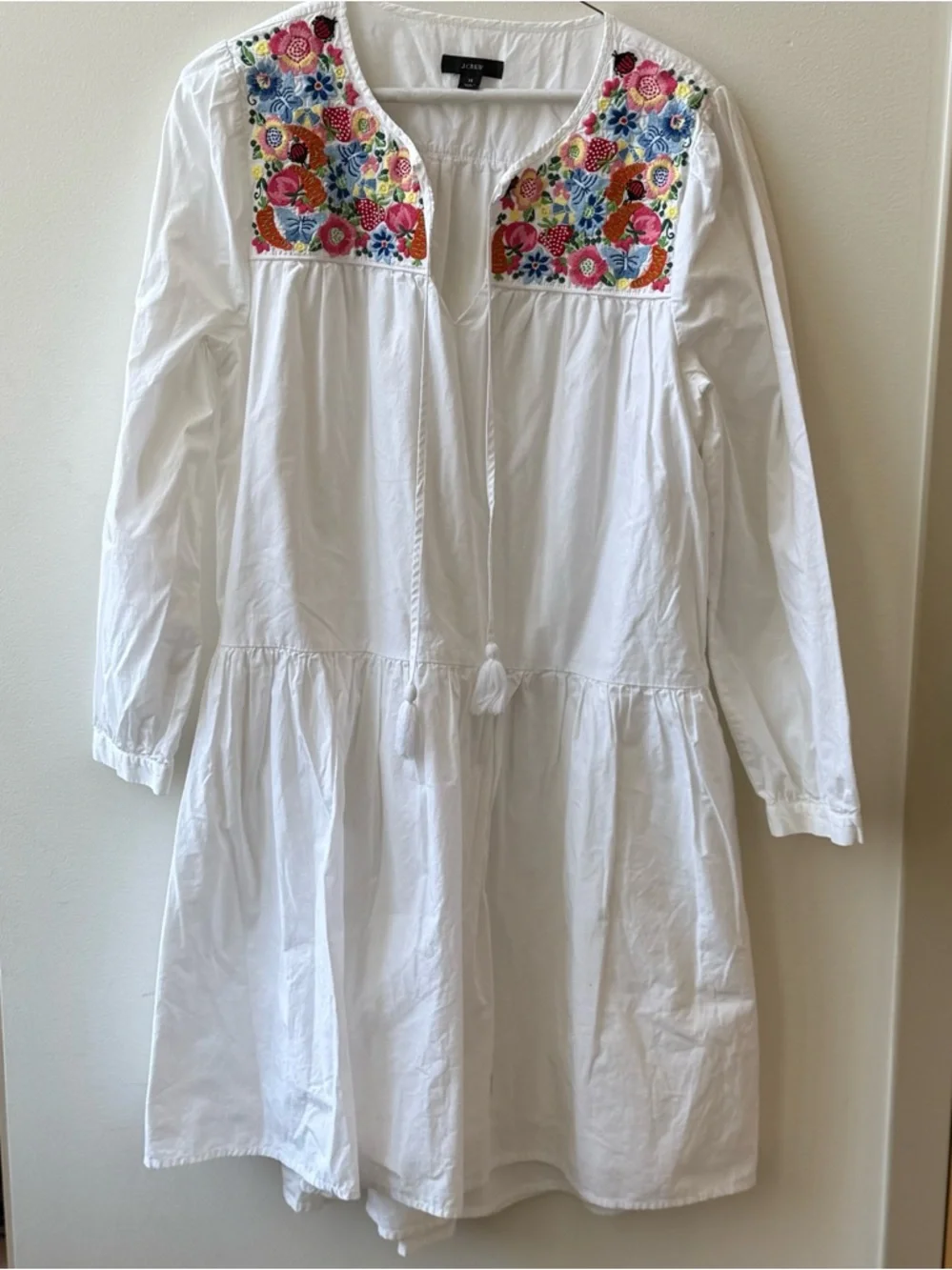 J.‎ Crew Embroidered Farmers Market Poplin Dress medium